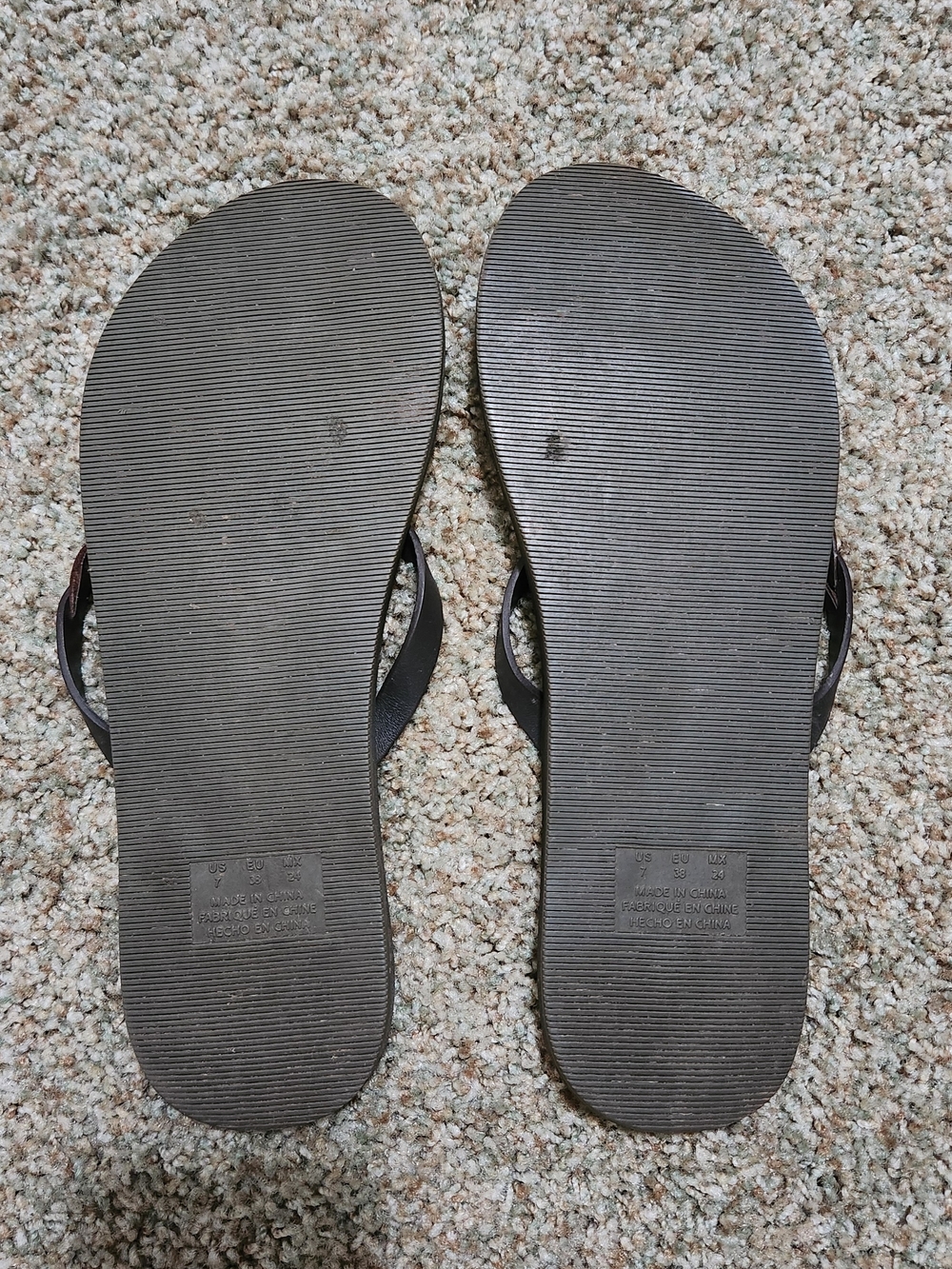 American Eagle Brown Leather Braided Flip Flops - Picture 2 of 3